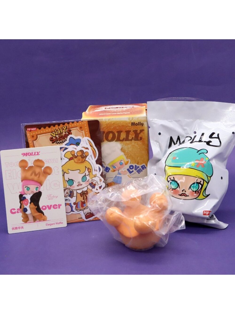 Carb Lover Molly ELEGANT WAFFLE Figure & Stickers Authentic Pop Mart‎ Sealed Bag